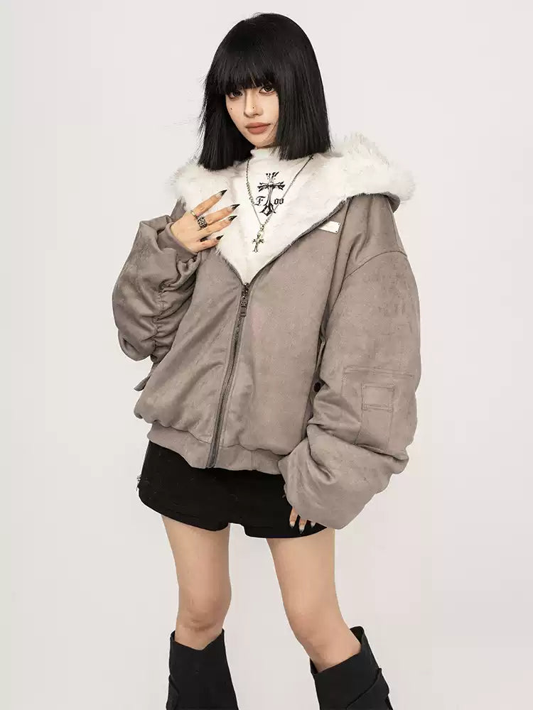 Reversible Hooded Jacket (Ivory)
