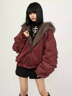 Reversible Hooded Jacket (Wine)