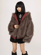 Reversible Hooded Jacket (Wine)