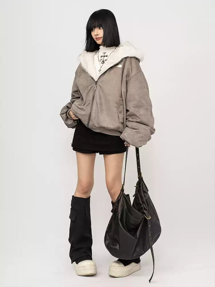 Reversible Hooded Jacket (Ivory)