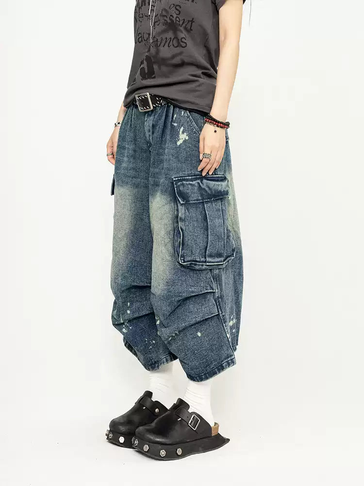 Kaya Washed Cargo Jorts (Blue Wash)