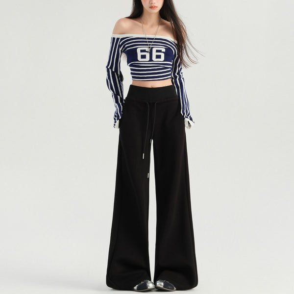 Archive Wide-Leg Sweatpants (Black)