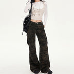 KOYA Camo High-Waist Cargos