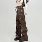 KOYA Frame Leather Pants (Brown)