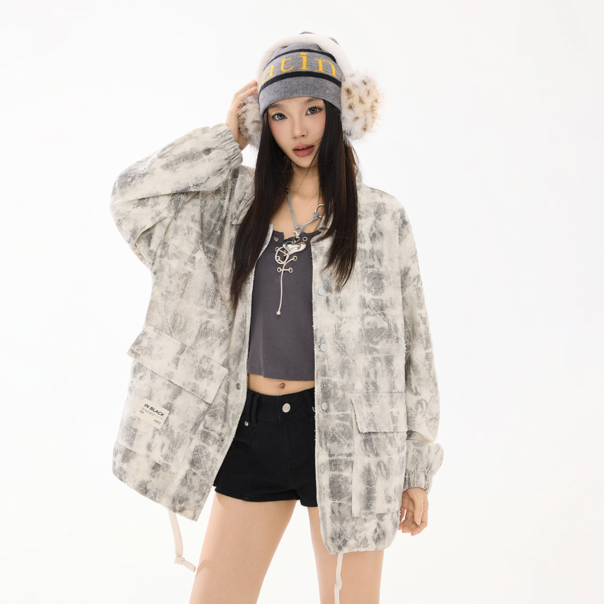 KOYA Ivory Plaid Jacket