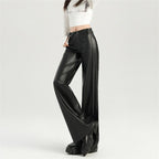 KOYA Retro Flared Leather Pants