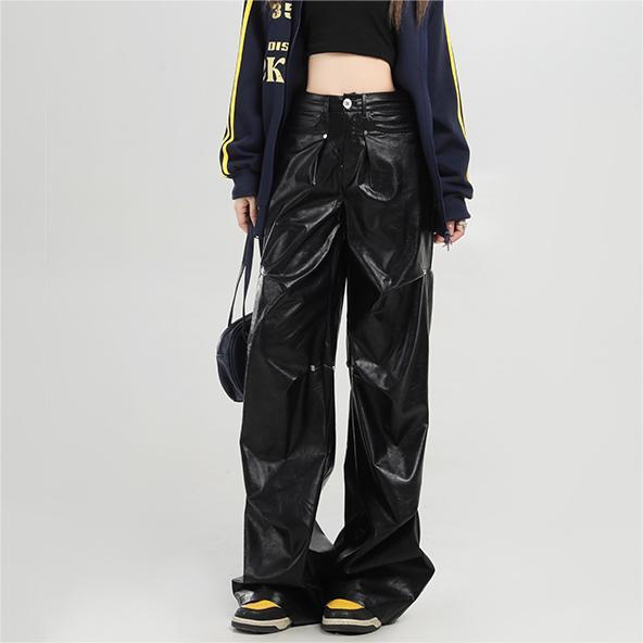 KOYA Frame Leather Pants (Black)